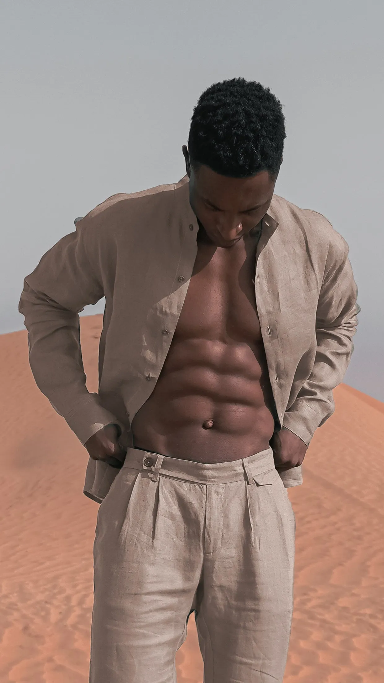Armonia Men's Linen Pants Natural Beige