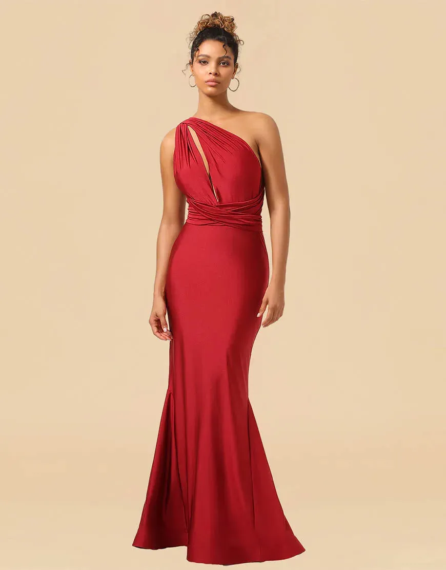 Bridesmaid Dress Mermaid Long Satin Convertible