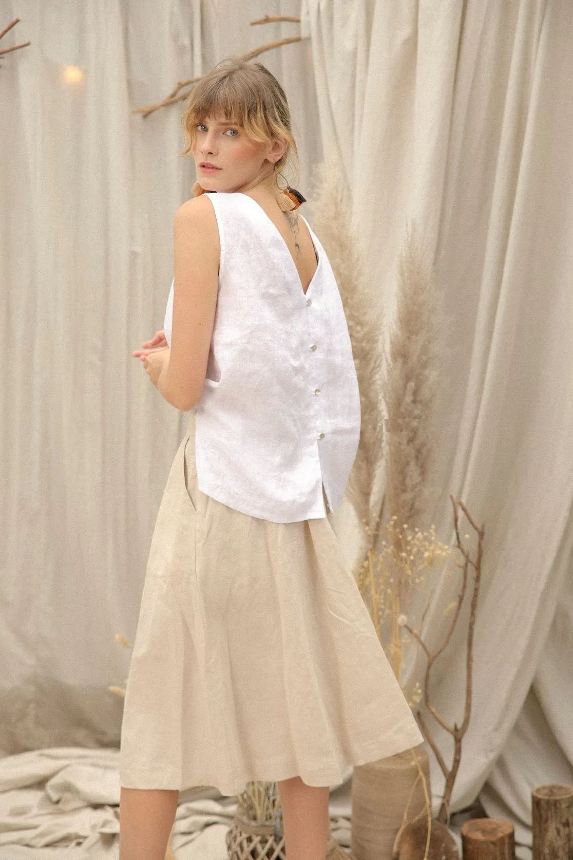 Deville Linen Tank Top