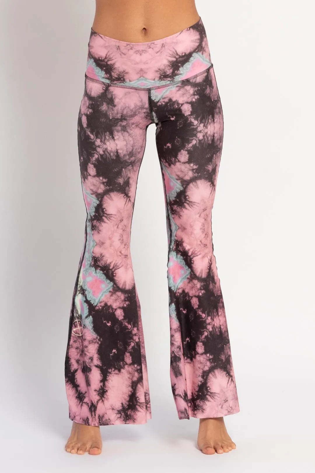Eagle Feather Pink Crop Bell Bottom