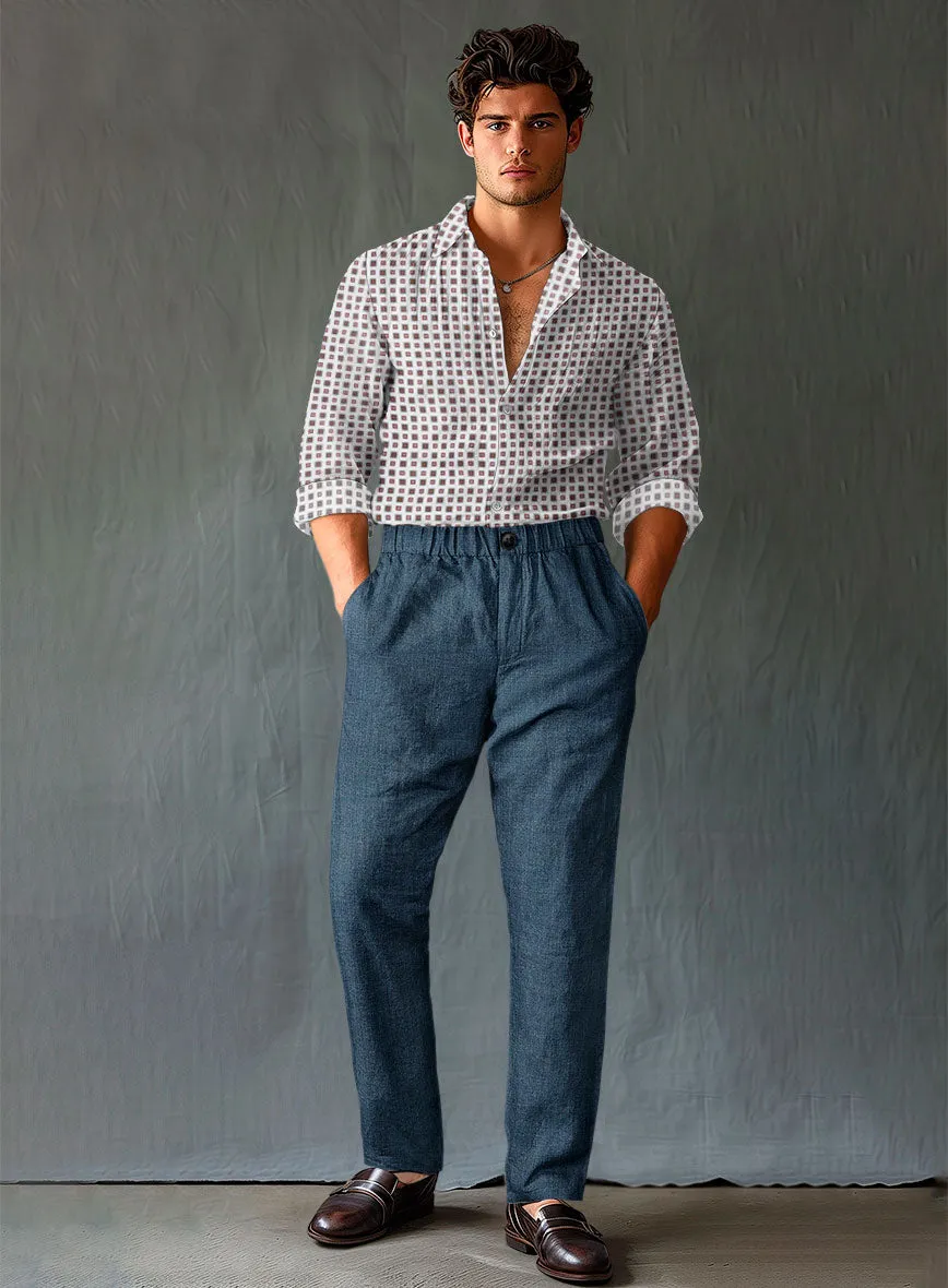 Easy Pants Indigo Blue Linen