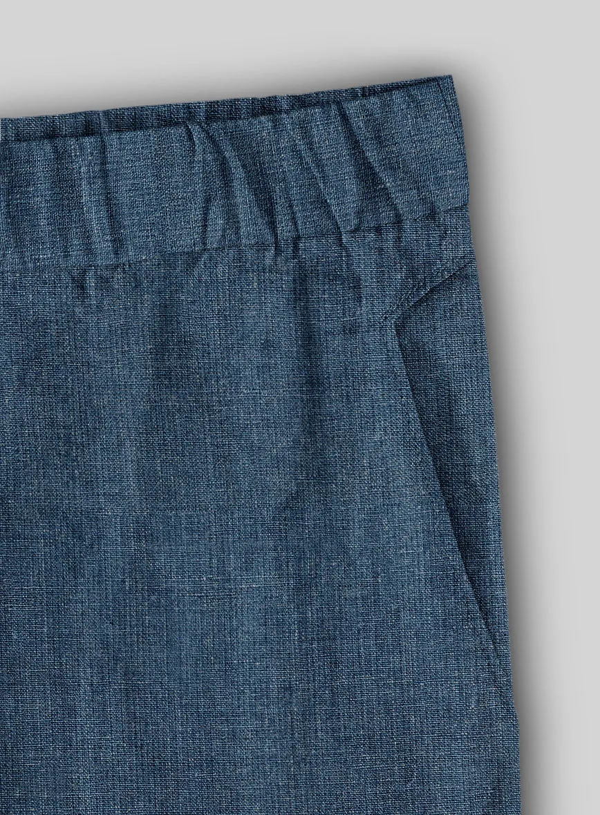 Easy Pants Indigo Blue Linen