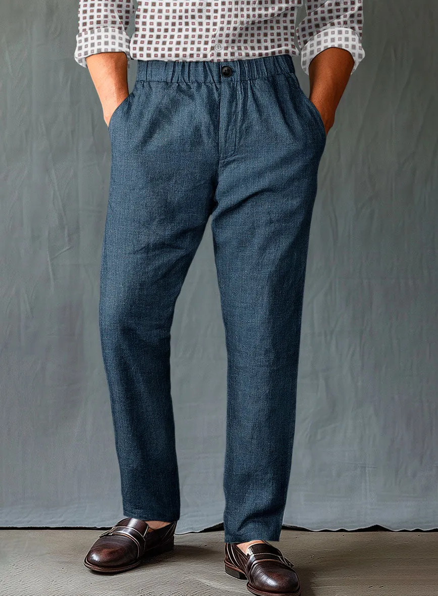 Easy Pants Indigo Blue Linen