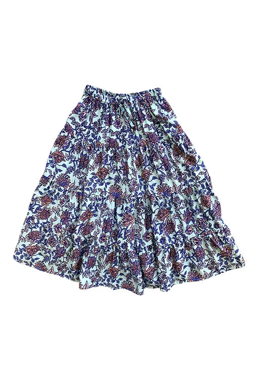 Flamenco Skirt - Jardin Blue