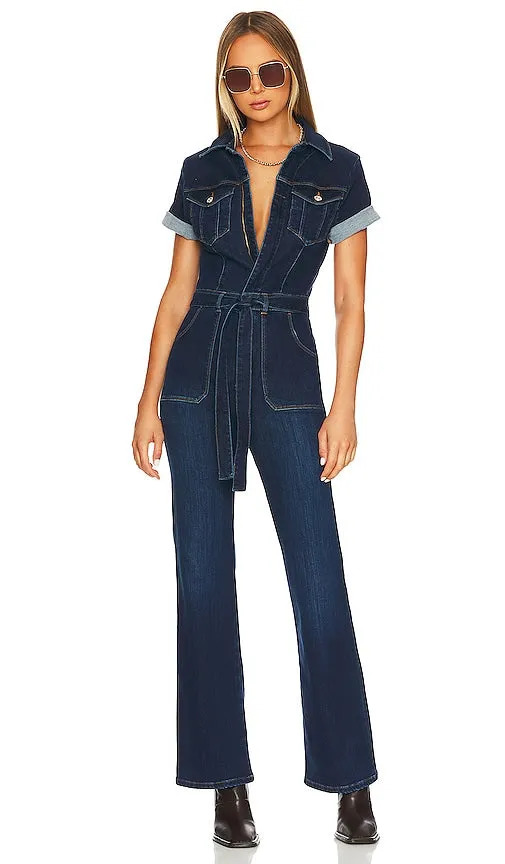 FRAME Le Flare De Francoise Jumpsuit in Blue