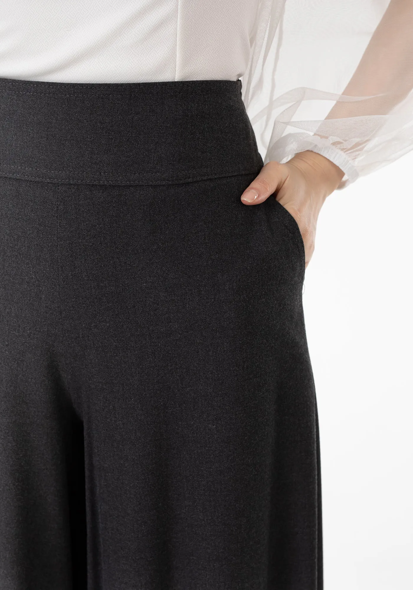 G-Line High Waisted Charcoal Palazzo Pants