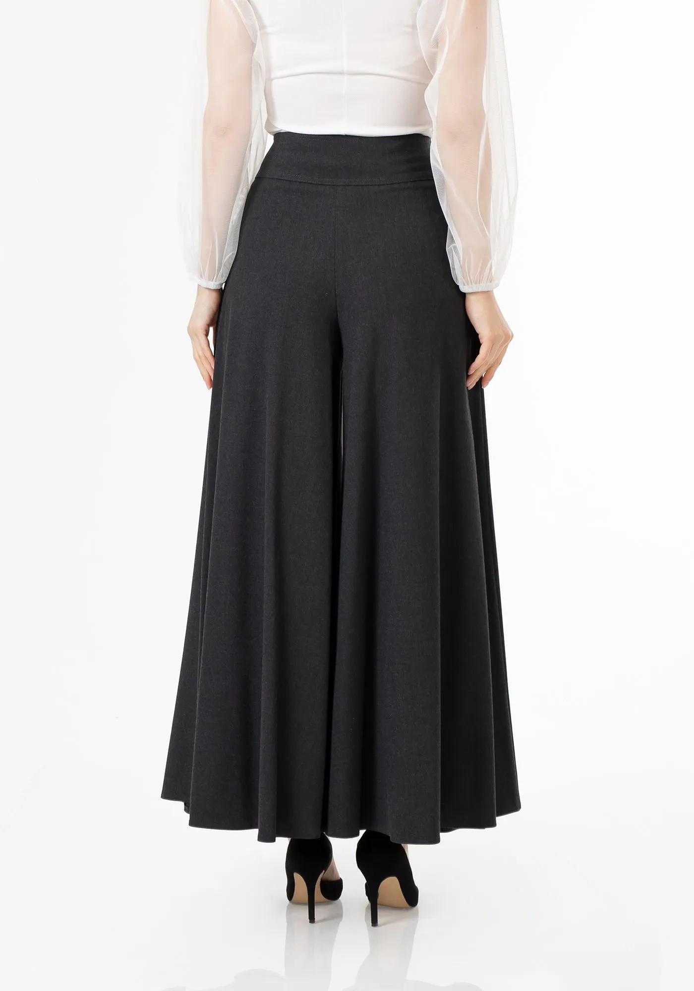 G-Line High Waisted Charcoal Palazzo Pants