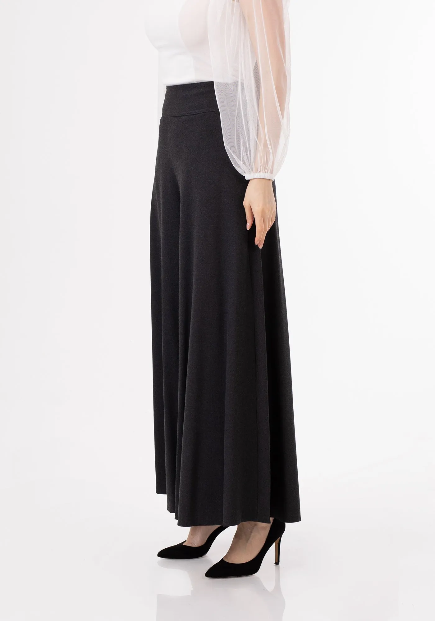 G-Line High Waisted Charcoal Palazzo Pants