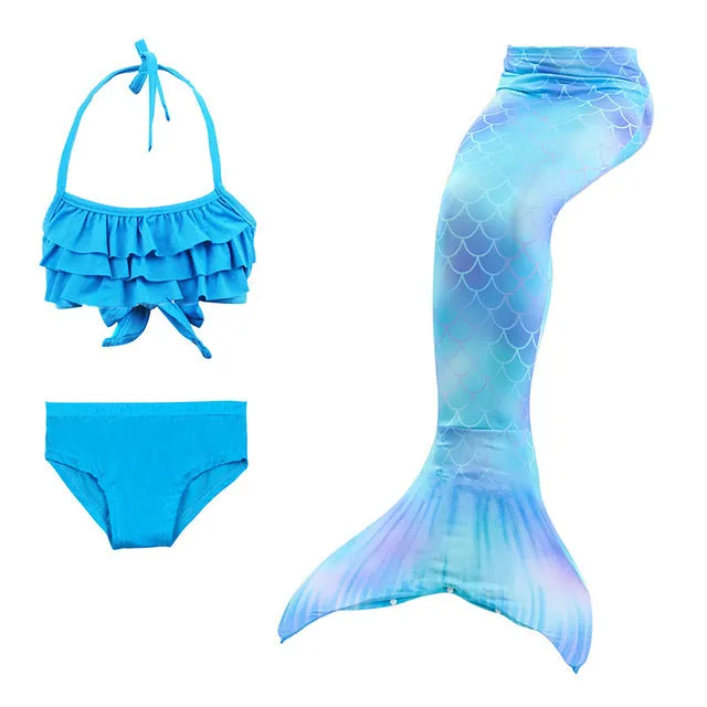 Girls Mermaid Tails Swimming Dresses Cosplay Costume Beach Clothes Little Children Mermaid Swimsuit for Kids Swimmable Costumes
