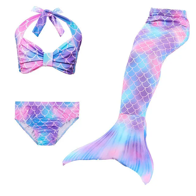 Girls Mermaid Tails Swimming Dresses Cosplay Costume Beach Clothes Little Children Mermaid Swimsuit for Kids Swimmable Costumes