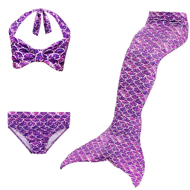 Girls Mermaid Tails Swimming Dresses Cosplay Costume Beach Clothes Little Children Mermaid Swimsuit for Kids Swimmable Costumes