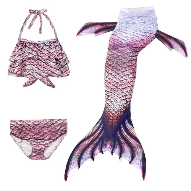 Girls Mermaid Tails Swimming Dresses Cosplay Costume Beach Clothes Little Children Mermaid Swimsuit for Kids Swimmable Costumes