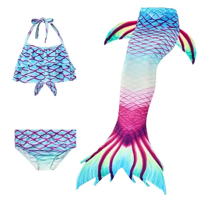 Girls Mermaid Tails Swimming Dresses Cosplay Costume Beach Clothes Little Children Mermaid Swimsuit for Kids Swimmable Costumes