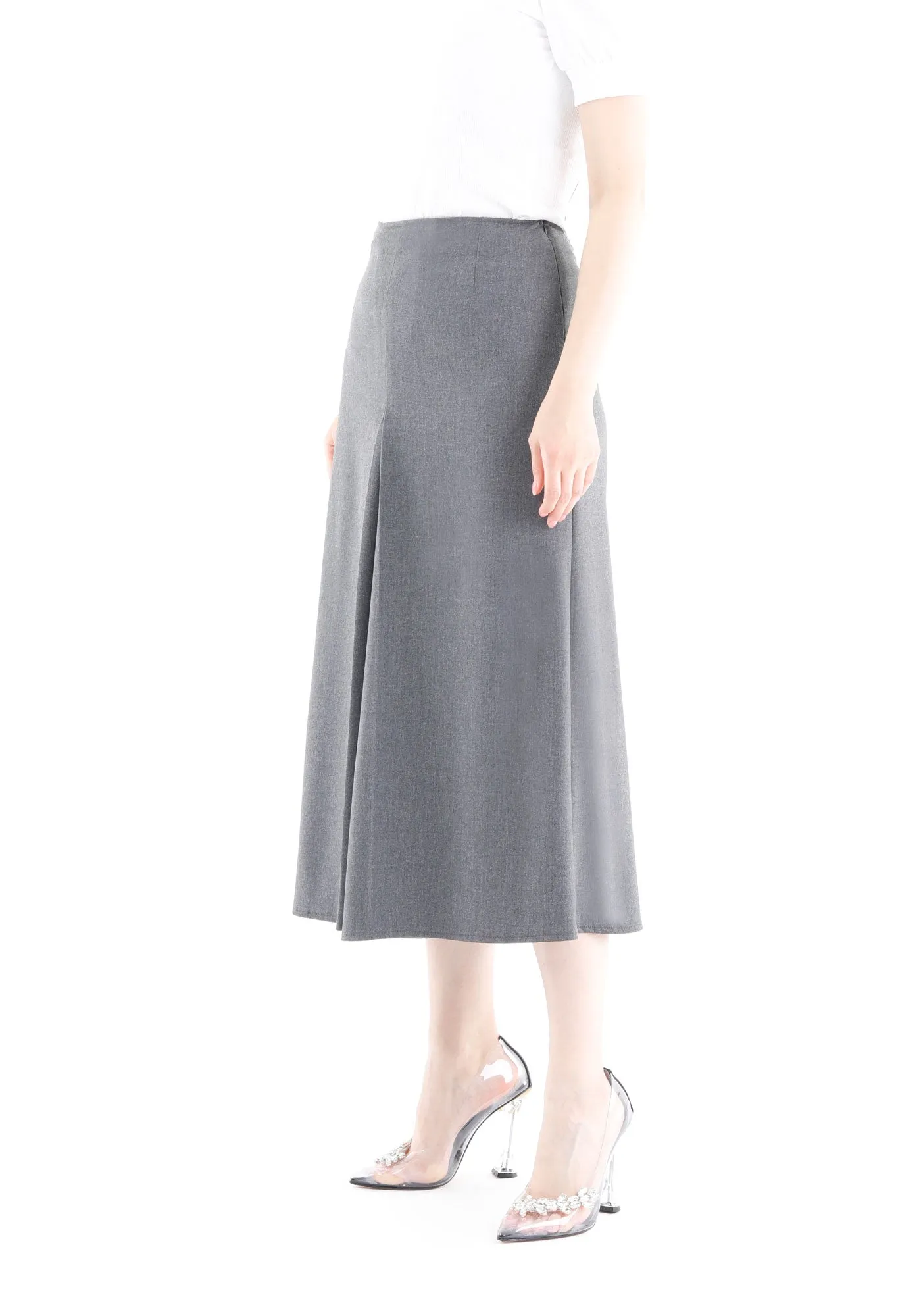 Grey Cropped Palazzo Pants
