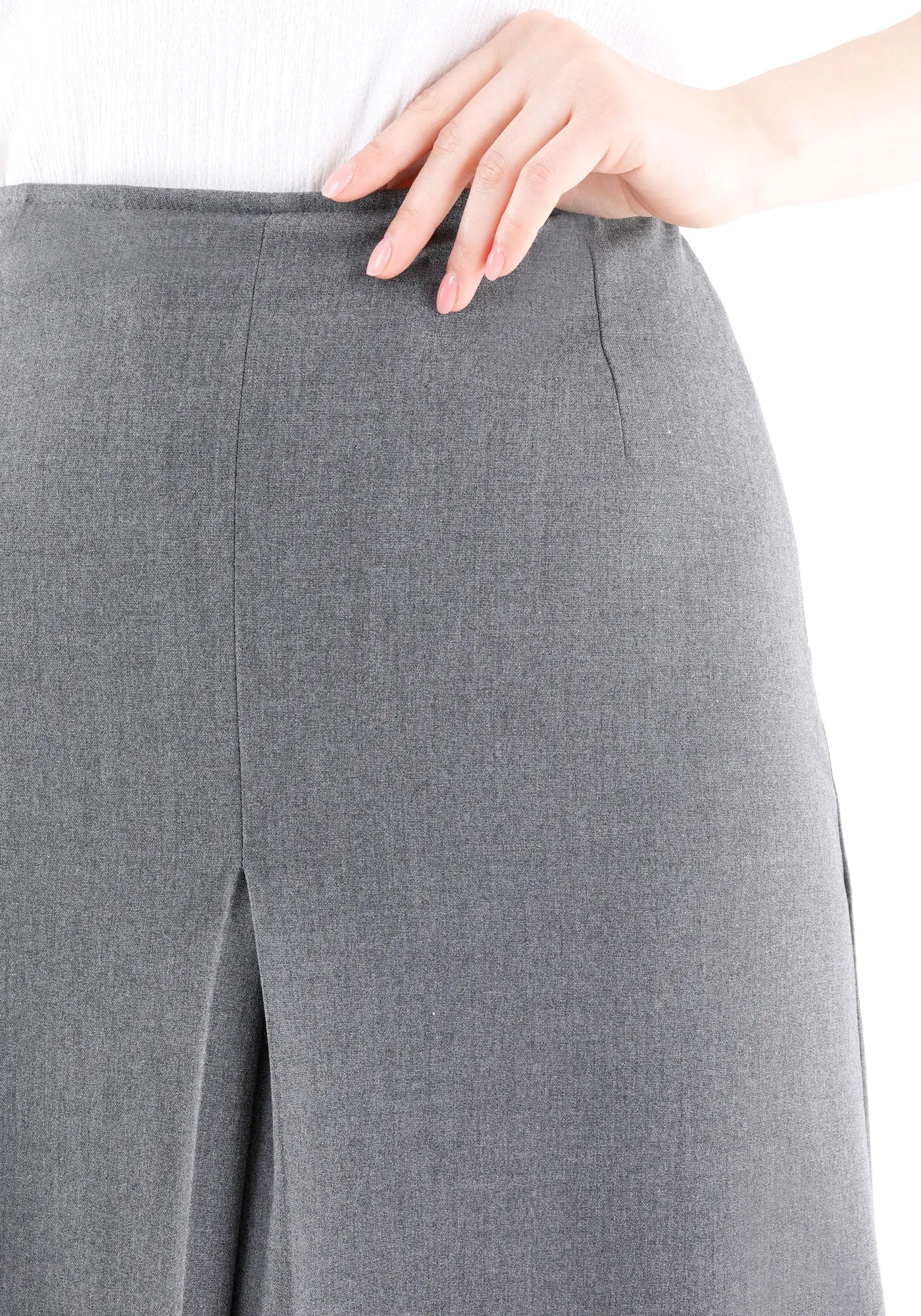 Grey Cropped Palazzo Pants