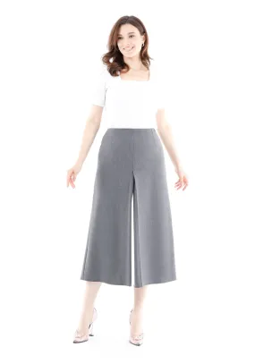 Grey Cropped Palazzo Pants