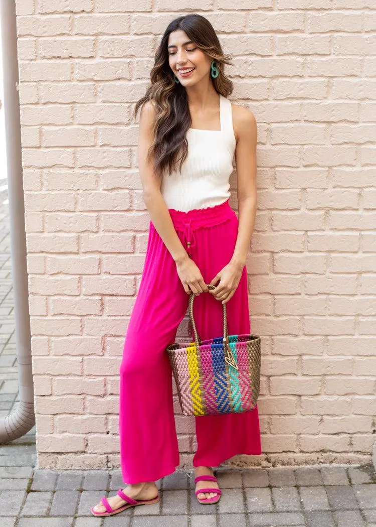 Horseshoe Bay Smocked Waist Wide Leg Pants- ***FINAL SALE***