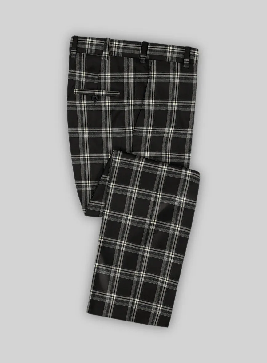 Italiano Murano Oseja Black Wool Linen Silk Pants