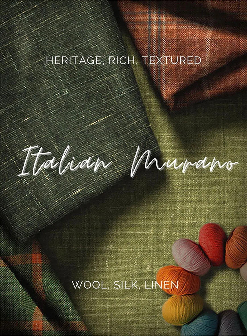Italiano Murano Oseja Black Wool Linen Silk Pants