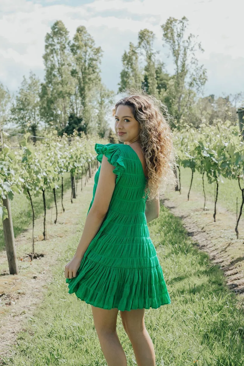 Ivy   Jack - Molly Emerald Flutter Dress