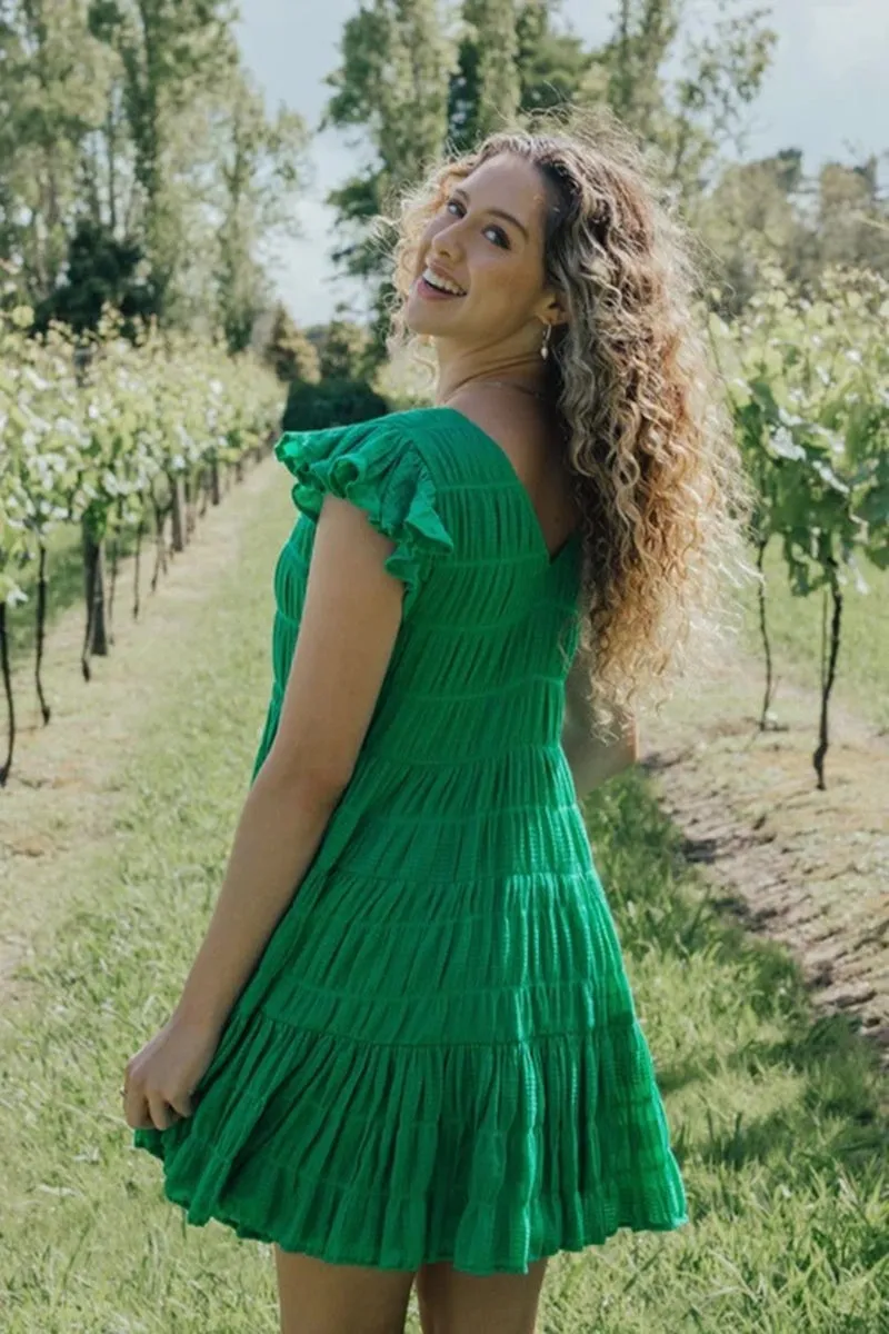 Ivy   Jack - Molly Emerald Flutter Dress