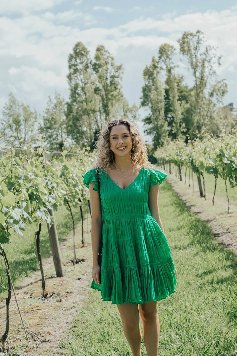 Ivy   Jack - Molly Emerald Flutter Dress