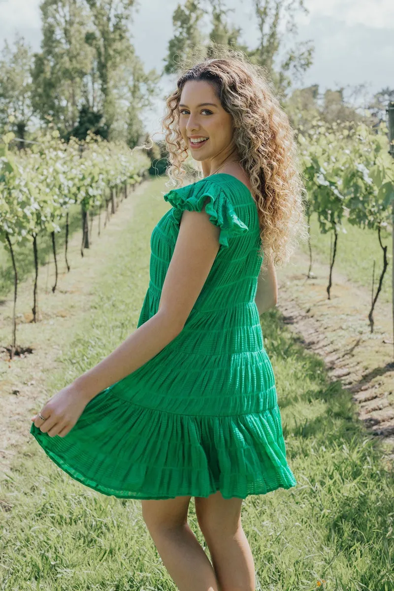 Ivy   Jack - Molly Emerald Flutter Dress