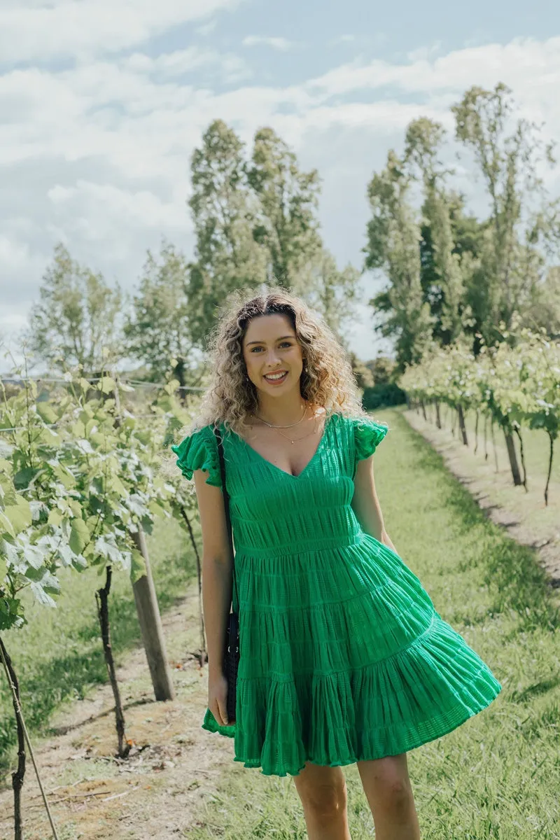 Ivy   Jack - Molly Emerald Flutter Dress