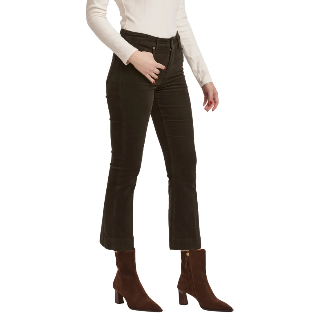 Jeanne Super High Rise Cropped Jean in Forest Pine