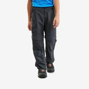 Kids’ convertible hiking trousers, 7-15 years, MH500 - Black