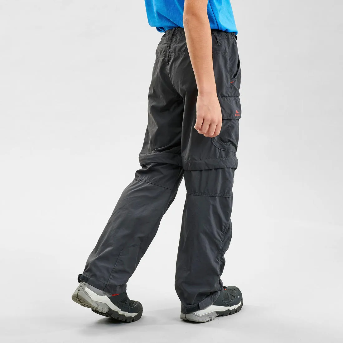 Kids’ convertible hiking trousers, 7-15 years, MH500 - Black