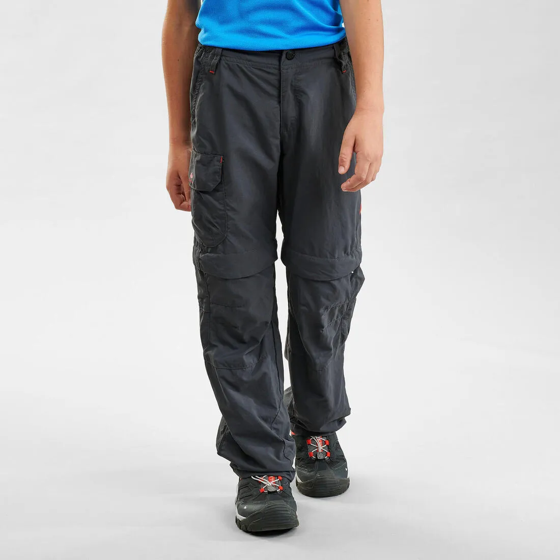 Kids’ convertible hiking trousers, 7-15 years, MH500 - Black