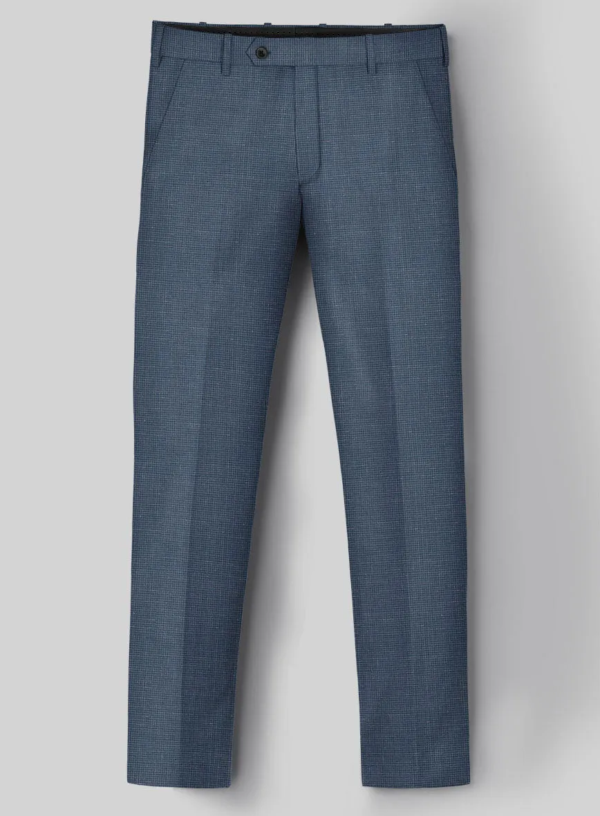 London Loom Blue Abelardo Wool Silk Linen Pants