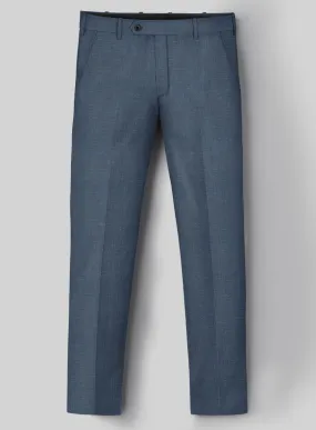 London Loom Blue Abelardo Wool Silk Linen Pants