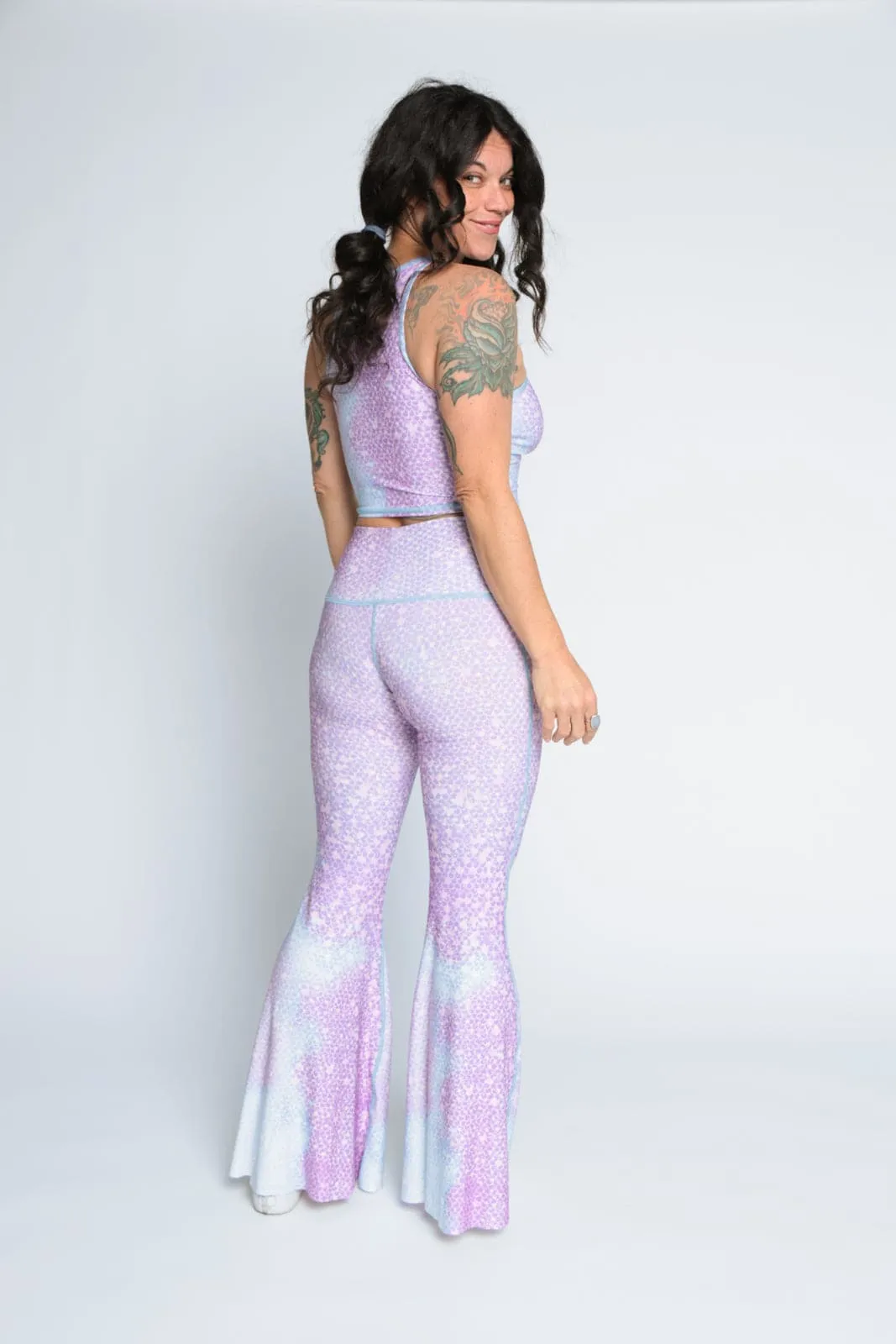 Mermaid Fairy Queen Lavender Crop Bell Bottom