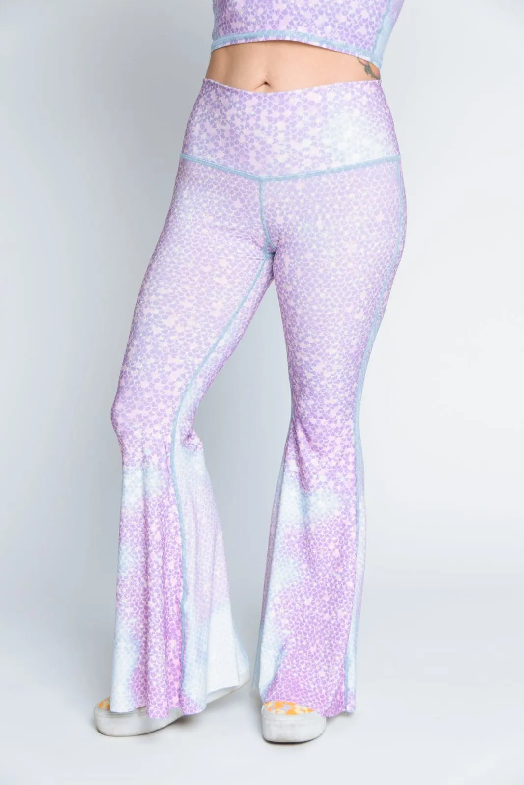 Mermaid Fairy Queen Lavender Crop Bell Bottom