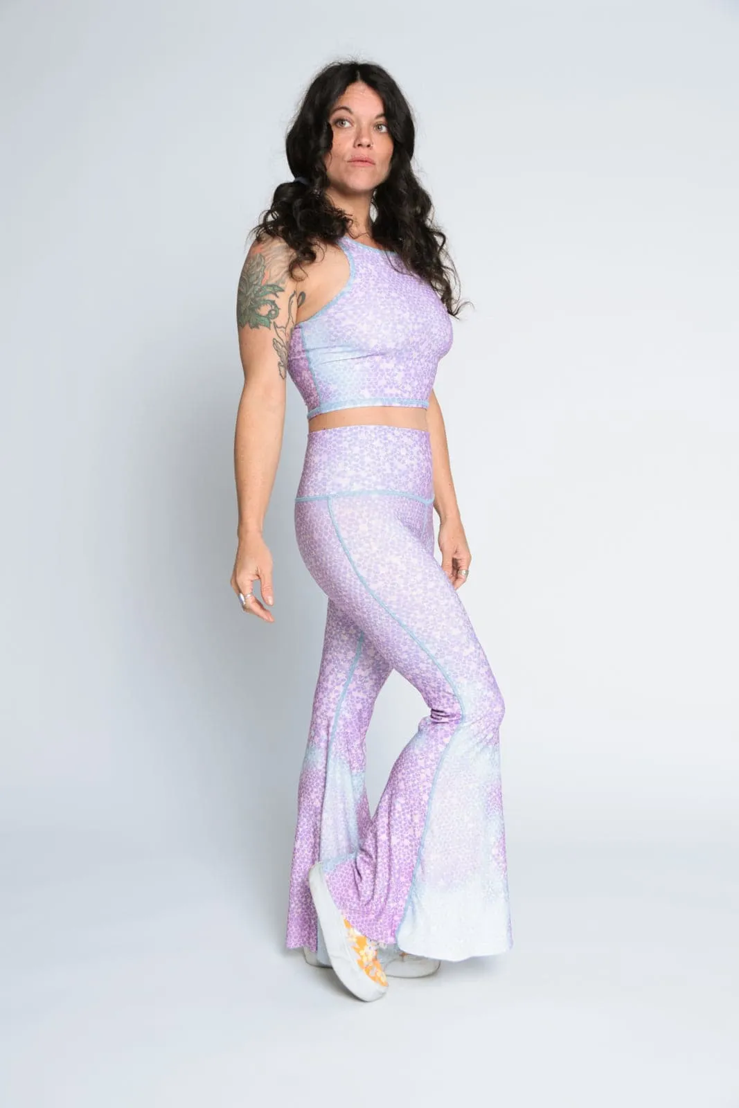 Mermaid Fairy Queen Lavender Crop Bell Bottom