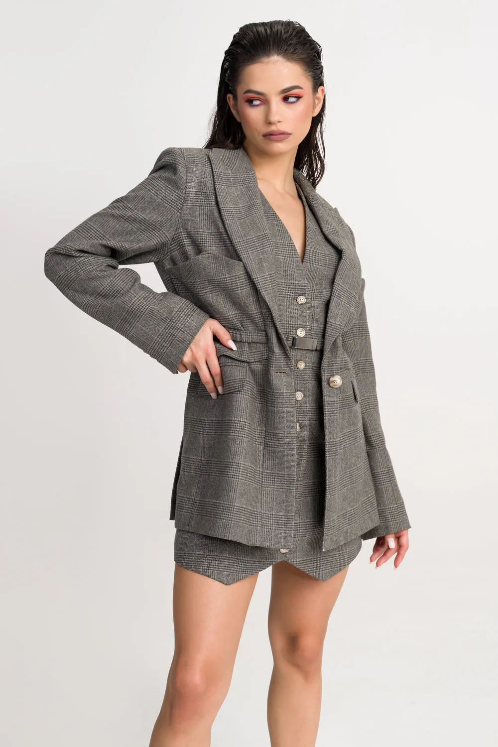 'Remi' Convertible Belted Wool Blazer