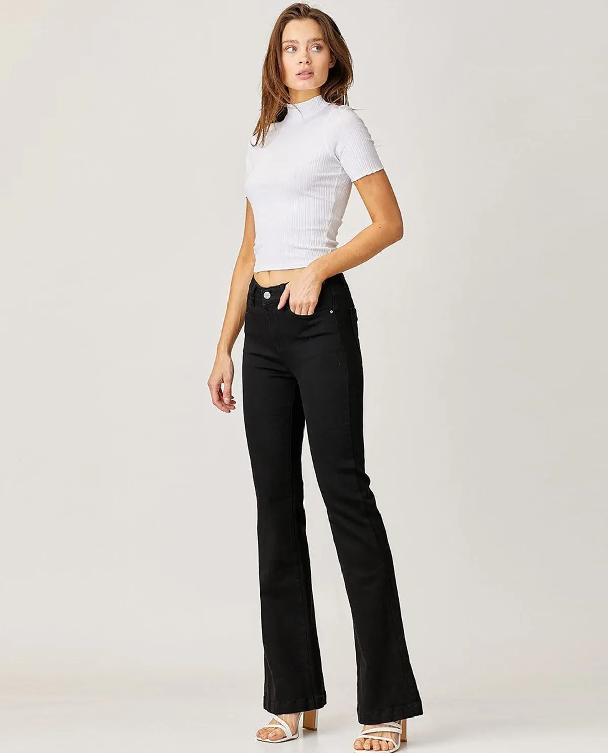 Risen Midrise Black Flare Jean