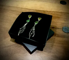 Sea glass earrings Flowy Seagrass