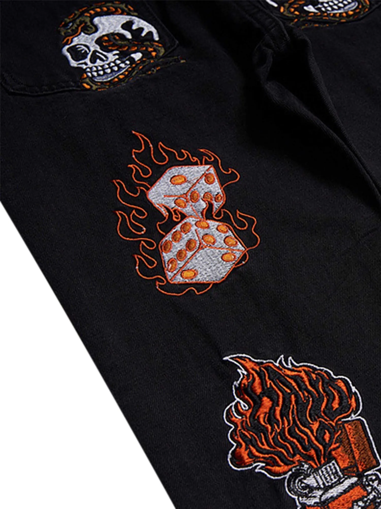 Sneakerhill High Street Embroidery Retro Jeans - 1574