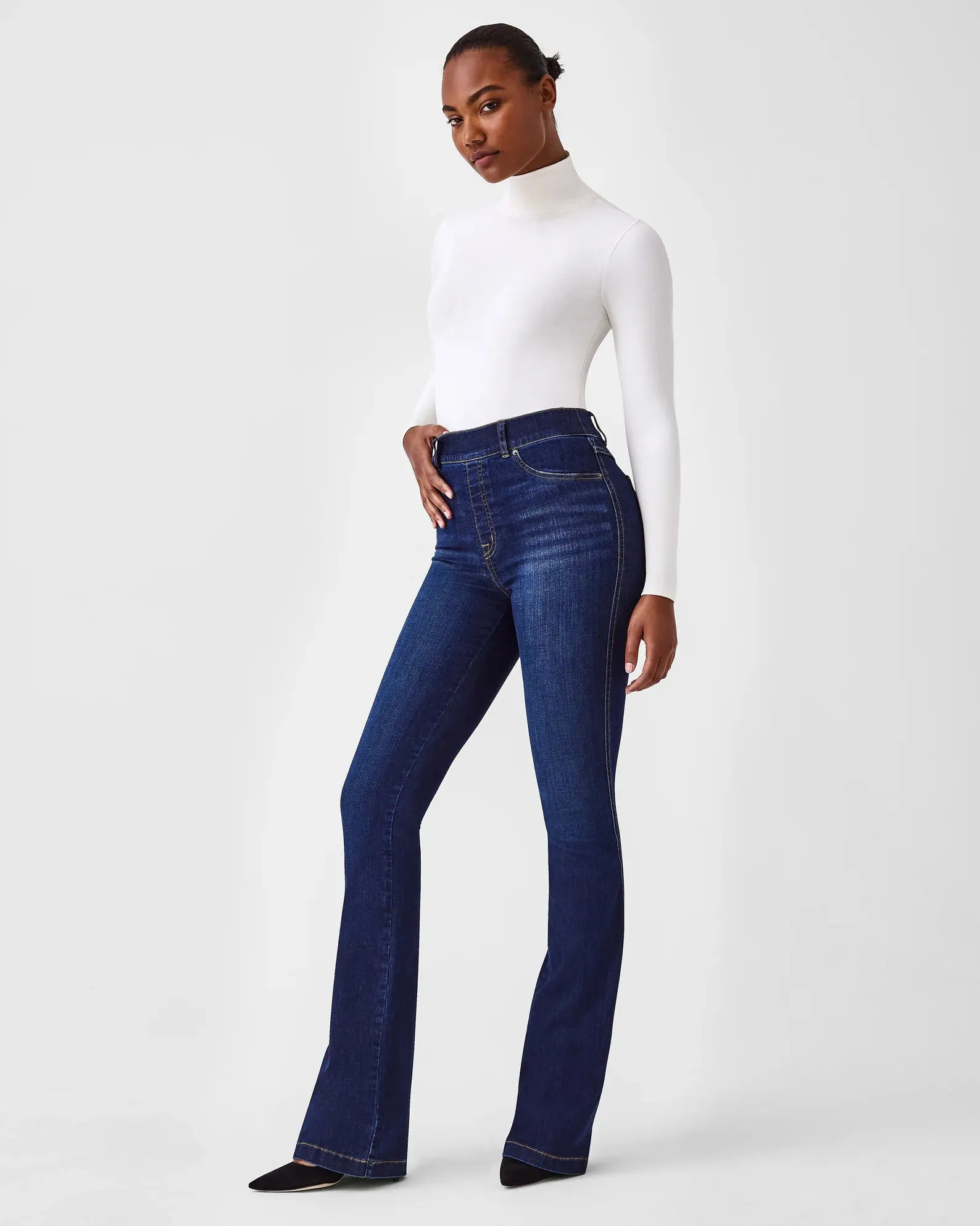 Spanx Petite Flare Jeans Midnight Shade