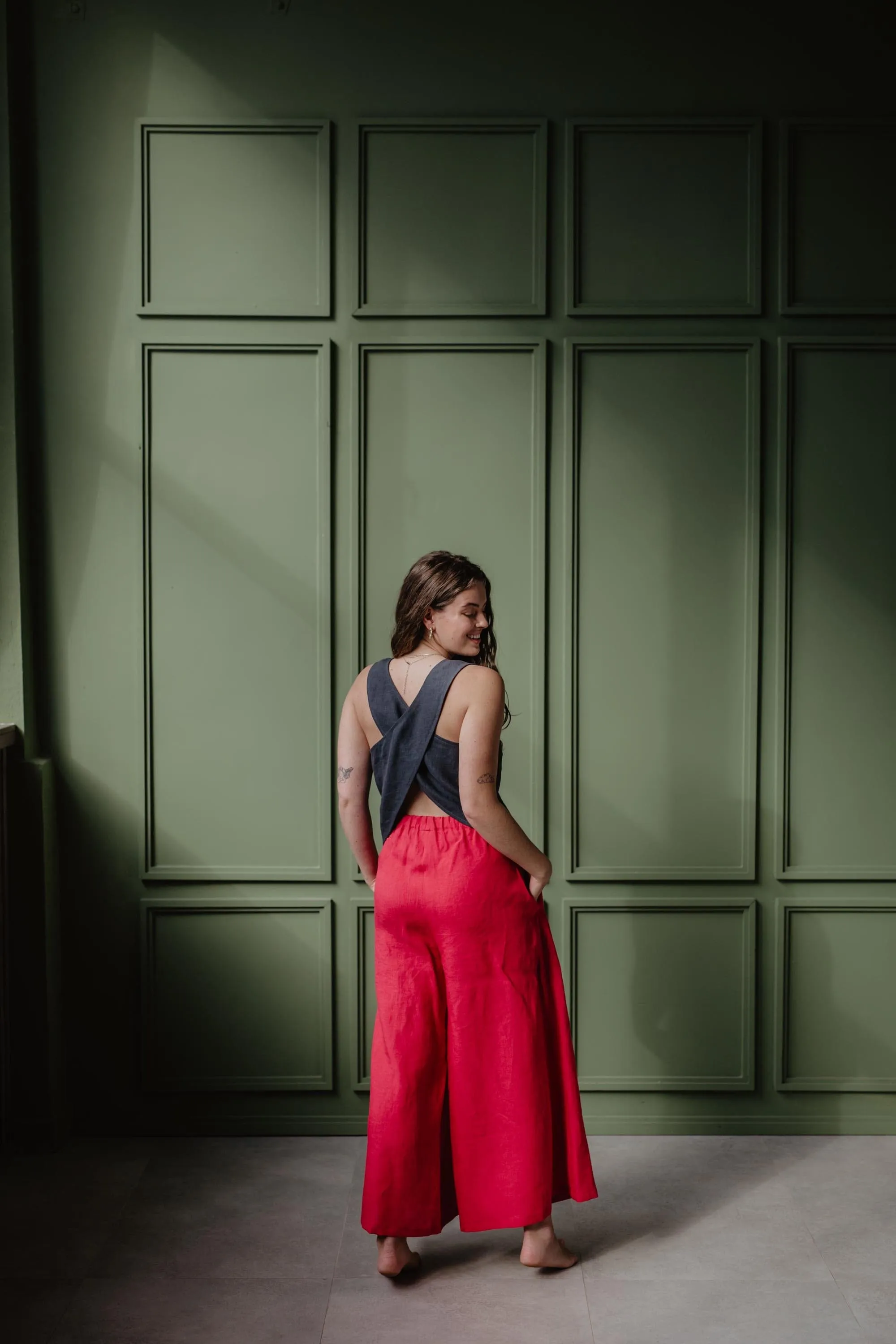 Wide linen pants ISABELLA