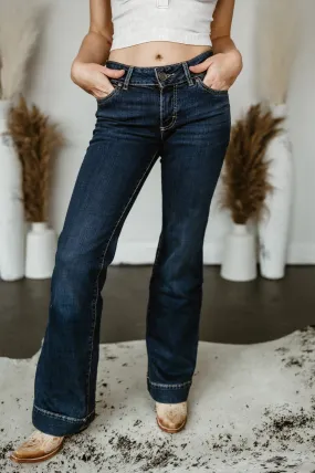 Wrangler Womens Retro Mae Mid Rise Flare Leg Jeans