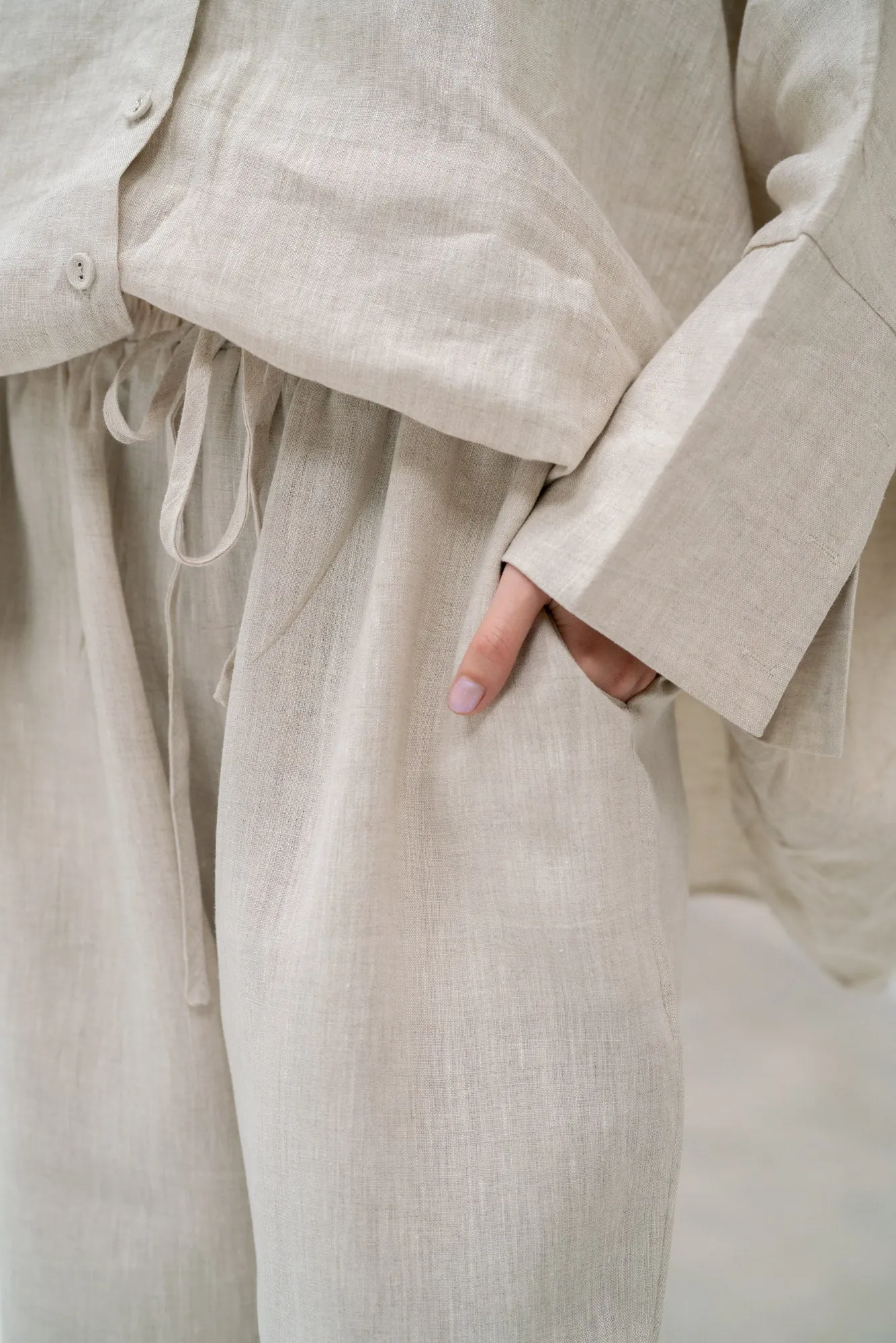 Zoe Linen Pants in Sand